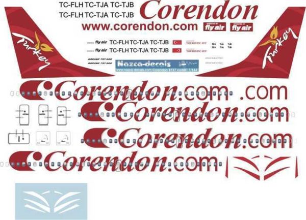 Nazca Decals Cor001 1/144 Ölçek, Corendon Flyair 737-300