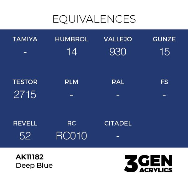 AK 11182 17 ml. Deep Blue, 3GEN Akrilik Model Boyası
