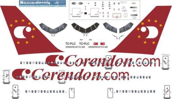 Nazca Decals Cor002 1/144 Ölçek, Corendon Flyair 757