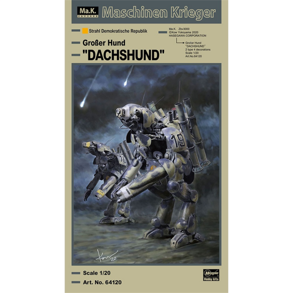 Hasegawa 64120 1/20 Ölçek, Großer Hund (Dachshund), Maschinen Krieger Serisi, Bilim Kurgu Plastik Model Kiti