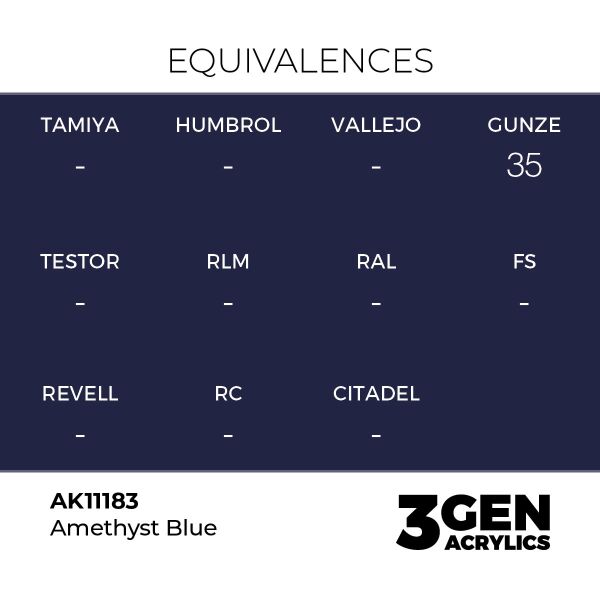 AK 11183 17 ml. Amethyst Blue, 3GEN Akrilik Model Boyası