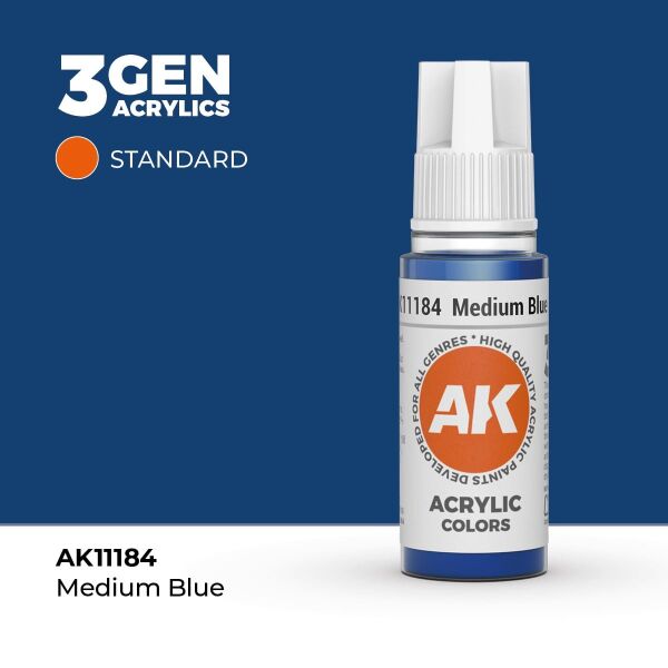 AK 11184 17 ml. Medium Blue, 3GEN Akrilik Model Boyası