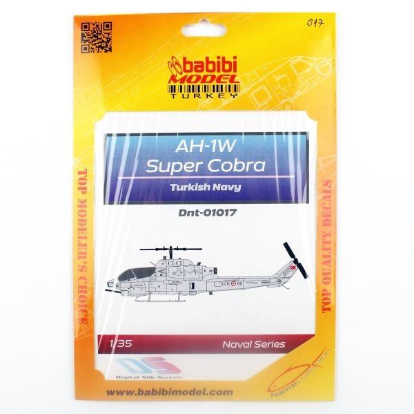 Babibi DNT01017 1/35 Ölçek, AH-1W Süper Kobra Türk Deniz Kuvvetleri Decal Çıkartma