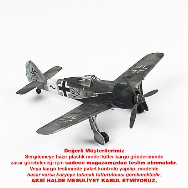 QD024 1/72 Ölçek, Focke-Wulf 190 A-5 Sergilemeye Hazır Plastik Uçak Maketi