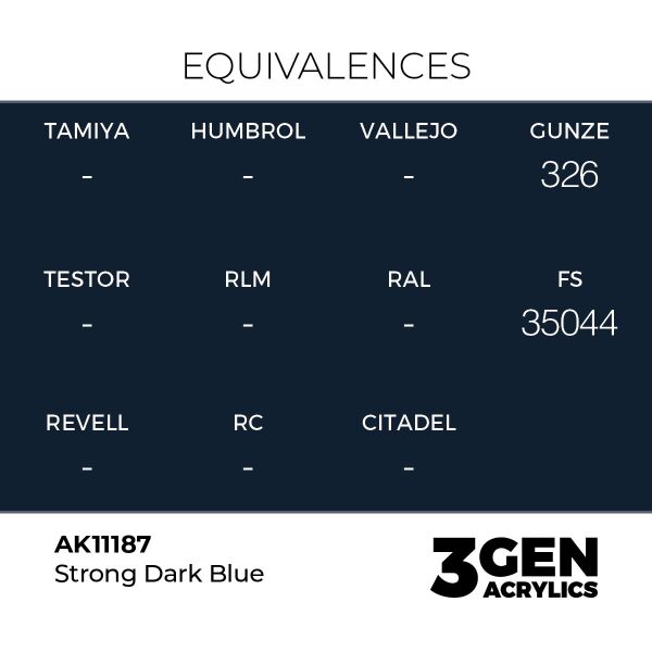AK 11187 17 ml. Strong Dark Blue, 3GEN Akrilik Model Boyası