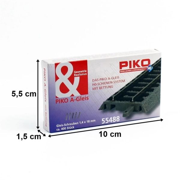 Piko 55488 Yataklı Ray Montaj Vidaları, 1,4x18 mm. 400 Adet