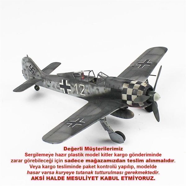 QD031 1/48 Ölçek, Focke-Wulf 190 F-8 Sergilemeye Hazır Plastik Uçak Maketi
