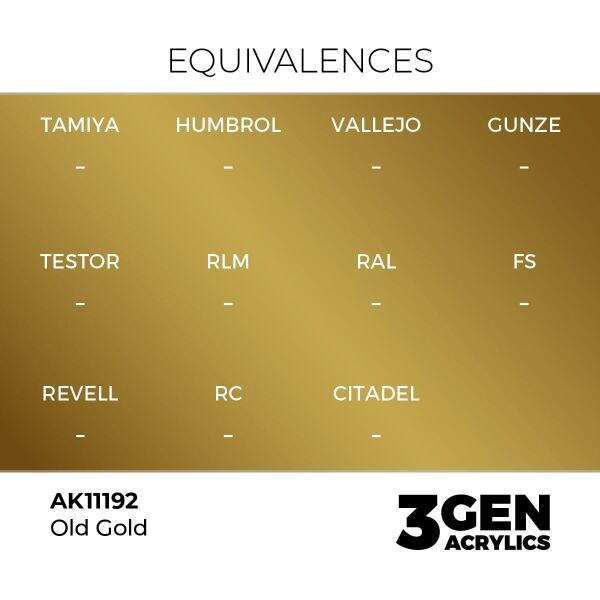 AK 11192 17 ml. Old Gold, 3GEN Akrilik Model Boyası