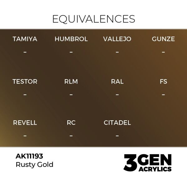 AK 11193 17 ml. Rusty Gold, 3GEN Akrilik Model Boyası
