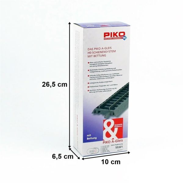Piko 55321 1/87 Ölçek, Yataklı Ray Set C, 192x98 cm, 12 Parça, Model Tren Ray Seti