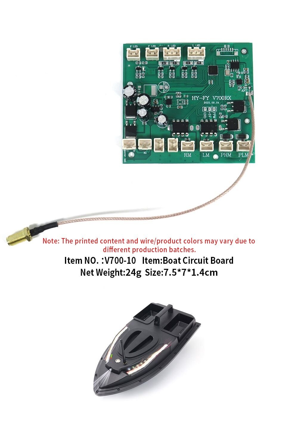 Flytec V700 500M, Balık Yemleme Teknesi Devre Kartı