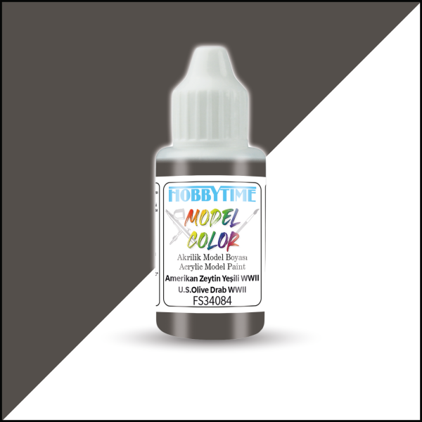 Hobbytime 433 18 ml. FS34084 18 ml.  Amerikan Zeytin Yeşili WWII (U.S.Olive Drab WWII), Akrilik Model Boyası