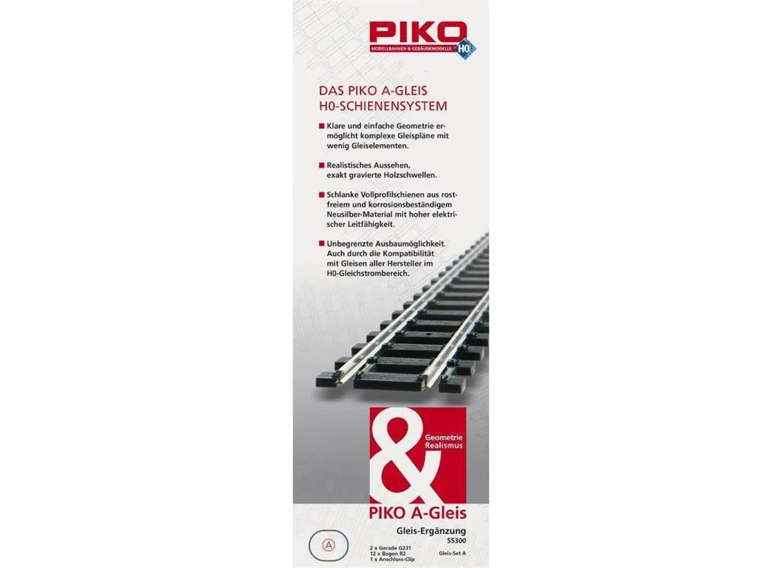 Piko 55300 1/87 Ölçek, Set A, 110x68 cm, 15 Parça, Model Tren Ray Seti
