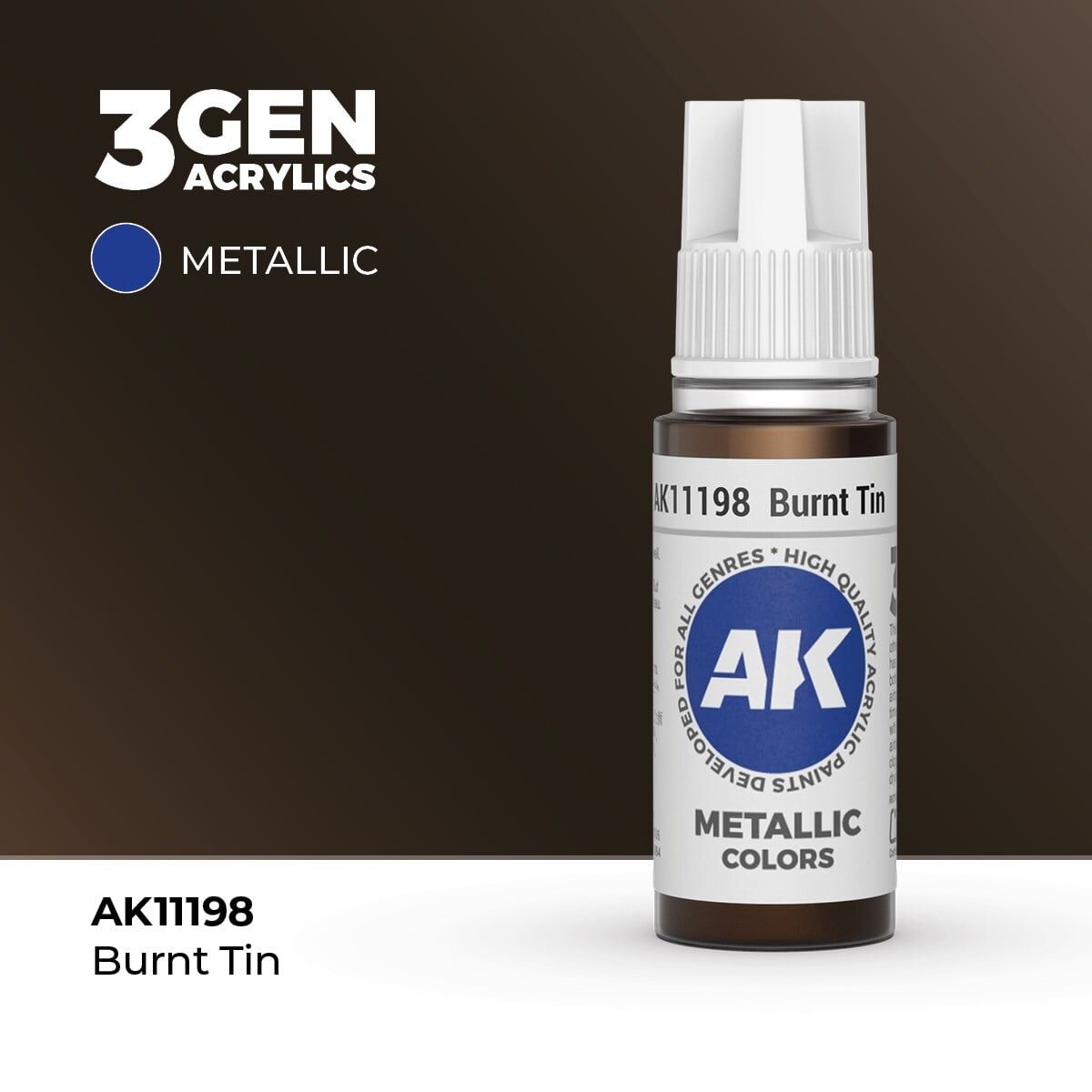 AK 11198 17 ml. Burnt Tin, 3GEN Akrilik Model Boyası
