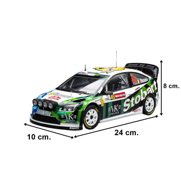 Sunstar 3939 1/18 Ölçek, Ford Focus RS WRC07, V.Rossi/C.Cassina – 2008 Wales Rally GB, Sergilemeye Hazır Metal Araba Modeli