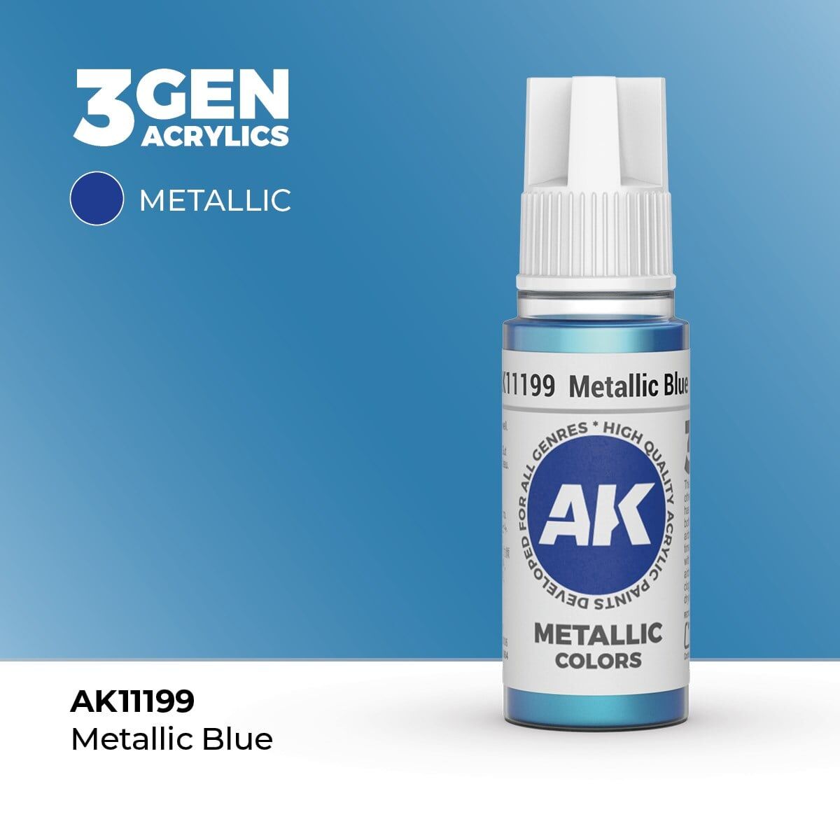 AK 11199 17 ml. Metallic Blue, 3GEN Akrilik Model Boyası