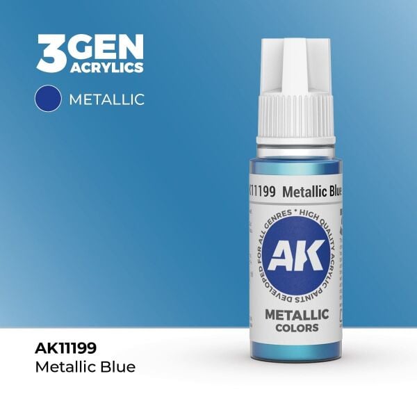 AK 11199 17 ml. Metallic Blue, 3GEN Akrilik Model Boyası