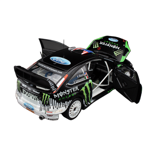 Sunstar 3956 1/18 Ölçek, Ford Focus RS, Ken Block, 2010 Rallyday, Sergilemeye Hazır Metal Araba Modeli