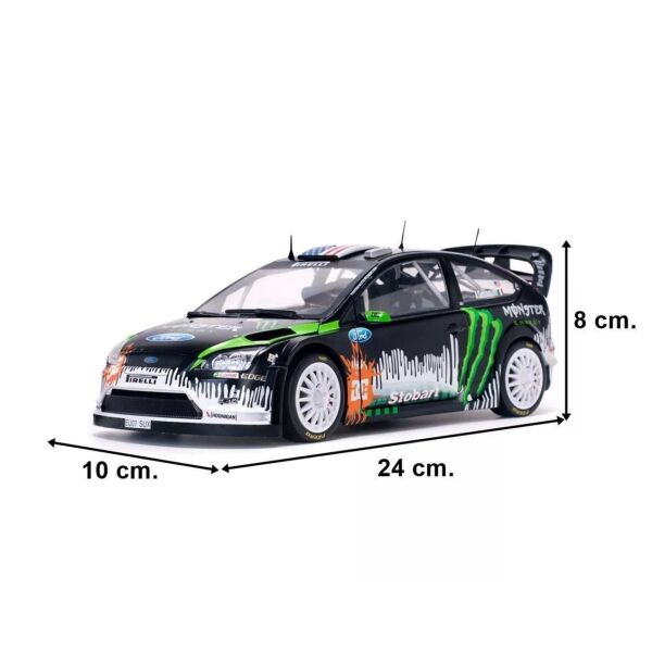Sunstar 3956 1/18 Ölçek, Ford Focus RS, Ken Block, 2010 Rallyday, Sergilemeye Hazır Metal Araba Modeli