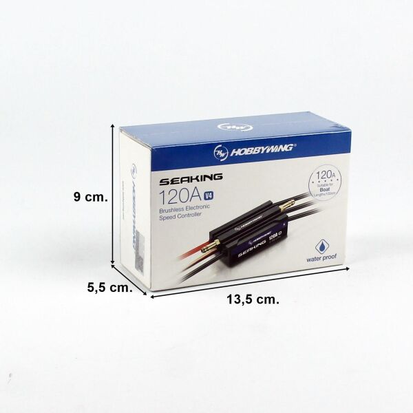 Hobbywing 30302363 Seaking Serisi, 120 Amper, V4, 2-6S Li-Po, Fırçasız Tekne Motoru için Su Soğutmalı Elektronik Hız Kontrolü