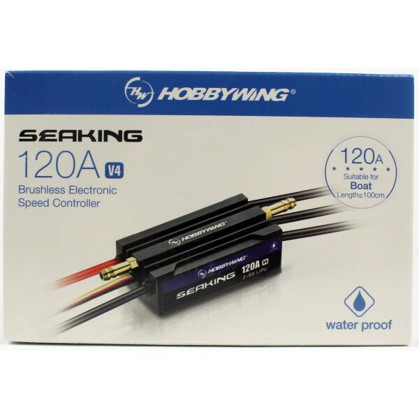 Hobbywing 30302363 Seaking Serisi, 120 Amper, V4, 2-6S Li-Po, Fırçasız Tekne Motoru için Su Soğutmalı Elektronik Hız Kontrolü