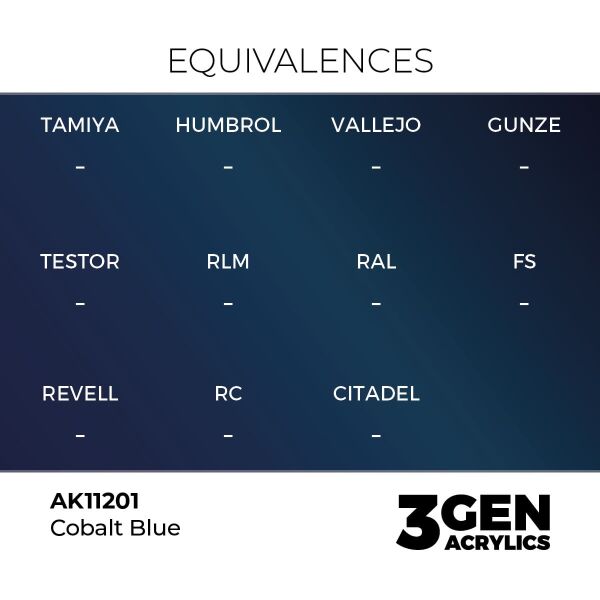 AK 11201 17 ml. Cobalt Blue, 3GEN Akrilik Model Boyası