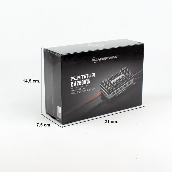 Hobbywing 30203100 Platinum 260A-V5, Yüksek Voltaj, Opto, 6-14S Li-Po, BEC Değil, Fırçasız Motor için Elektronik Hız Kontrolü