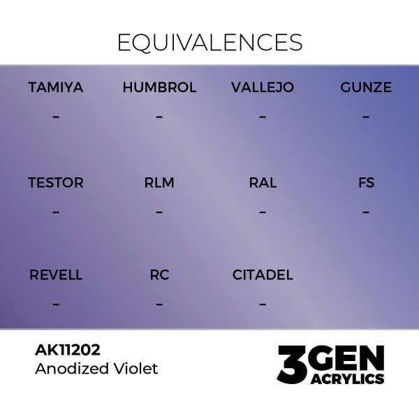 AK 11202 17 ml. Anodized Violet, 3GEN Akrilik Model Boyası