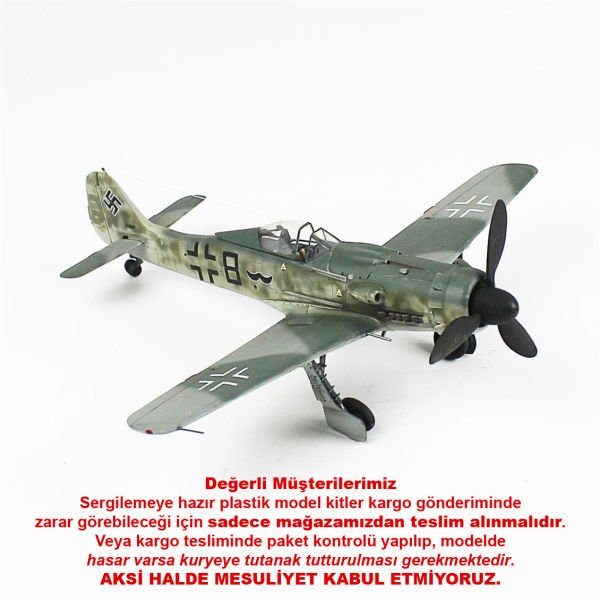 QD044 1/48 Ölçek, Focke-Wulf 190 D Sergilemeye Hazır Plastik Uçak Maketi