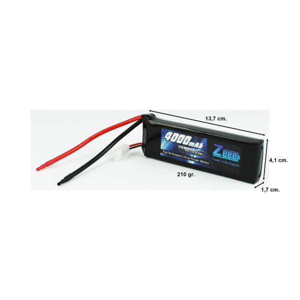 Zeee Power 2S, 7.4 Volt, 4000 mAh, 50C, Fişsiz, Soft Case Li-Po Pil