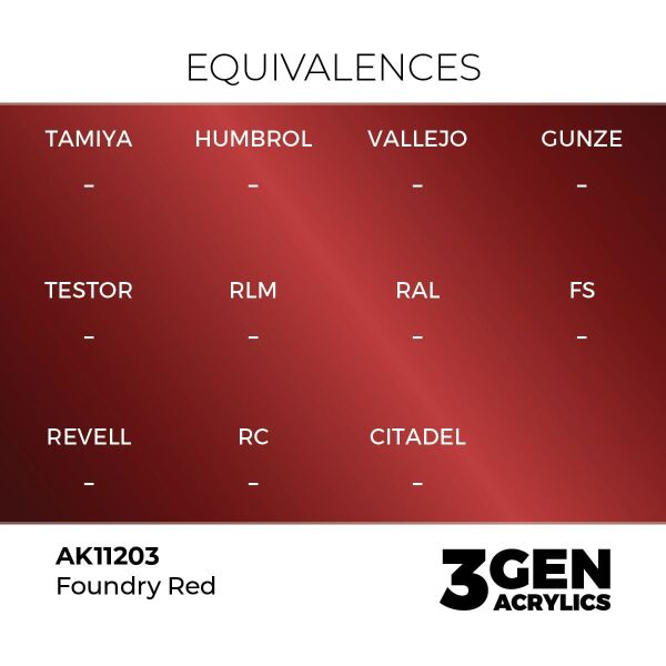 AK 11203 17 ml. Foundry Red, 3GEN Akrilik Model Boyası