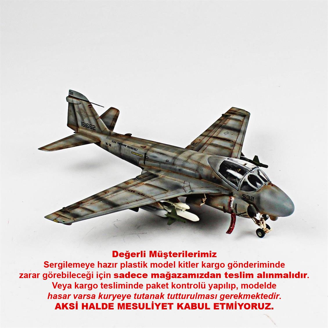 QD048 1/72 Ölçek, A-6E Tram Intruder Sergilemeye Hazır Plastik Uçak Maketi