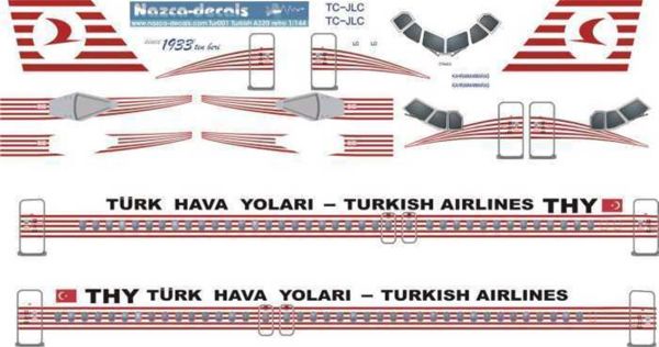 Nazca Decals Tur001 1/144 Ölçek, Turkish Decal- A 320-Retro Anniversar