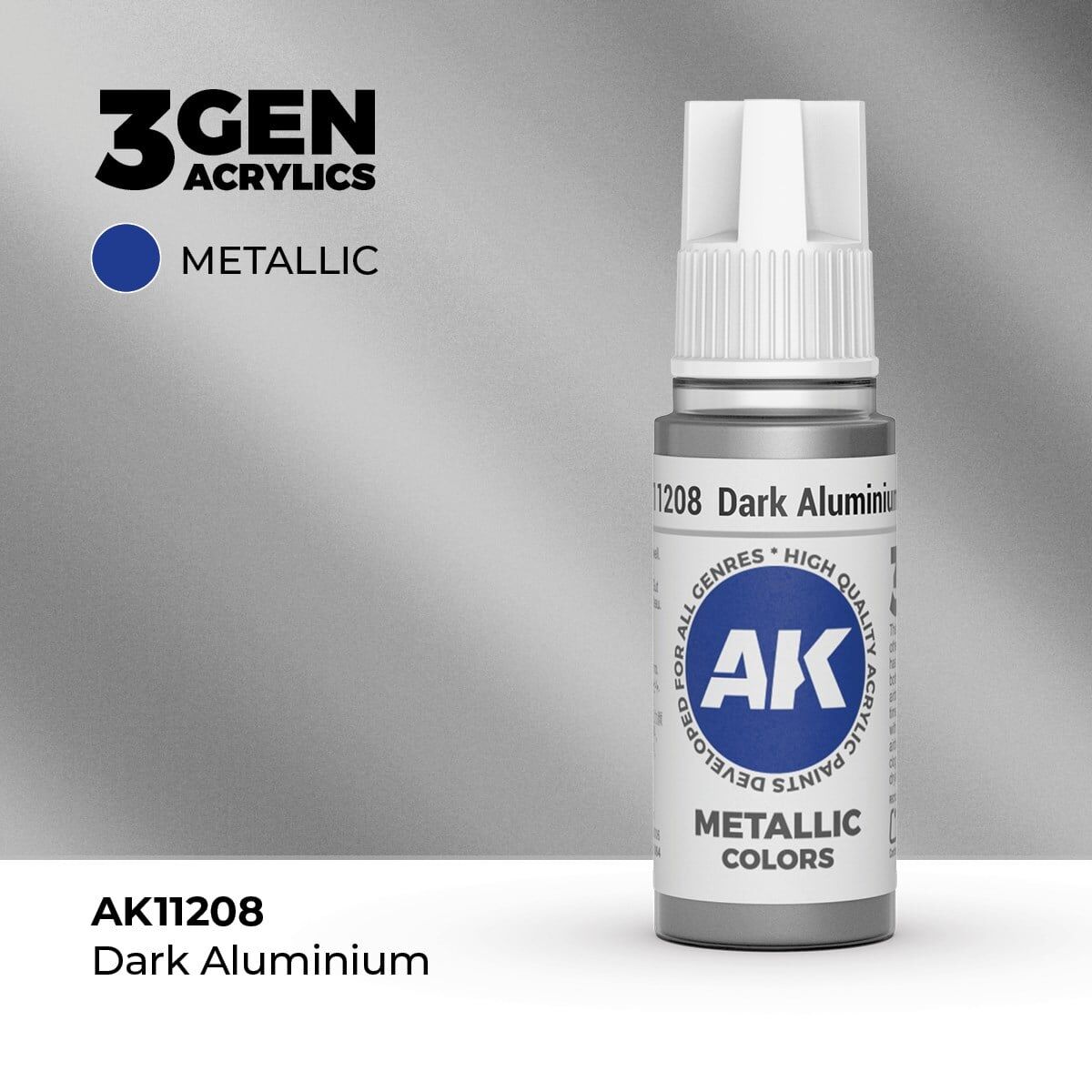 AK 11208 17 ml. Dark Aluminium, 3GEN Akrilik Model Boyası