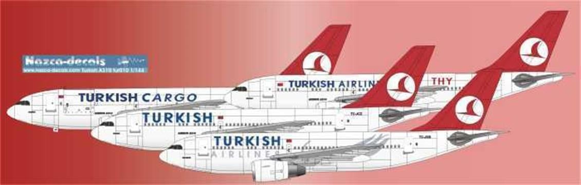Nazca Decals Tur010 1/144 Ölçek, Turkish Airlines A310-300