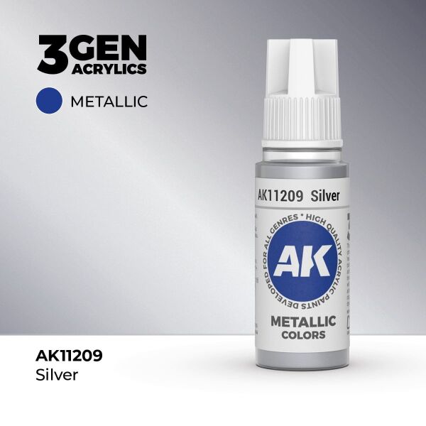 AK 11209 17 ml. Silver, 3GEN Akrilik Model Boyası