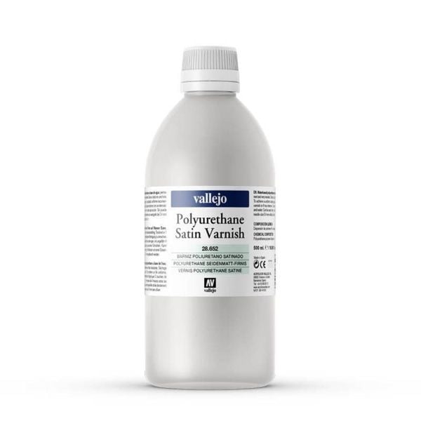 Vallejo 28652 500 ml. Poliürethan Yarı Mat Vernik, Model Boyası
