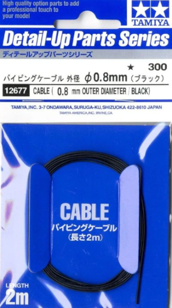 1/6,1/12,1/24 Kablo 0.8mm Siyah 2m.