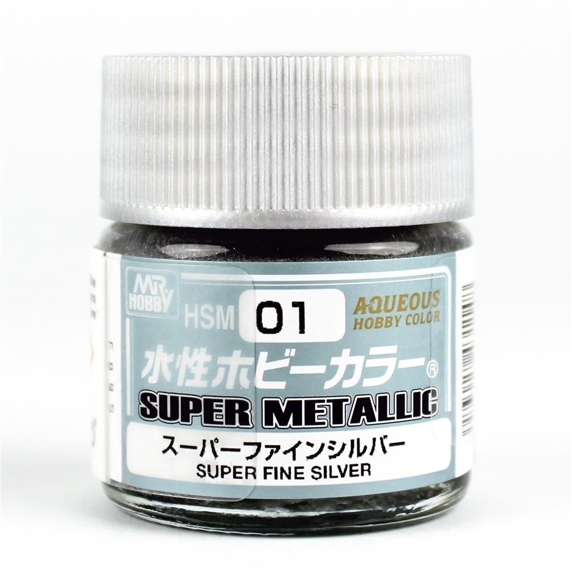Mr.Hobby HSM-01 10 ml. Superfine Silver, Super Metallic Colors, Aqueous Serisi Model Boyası