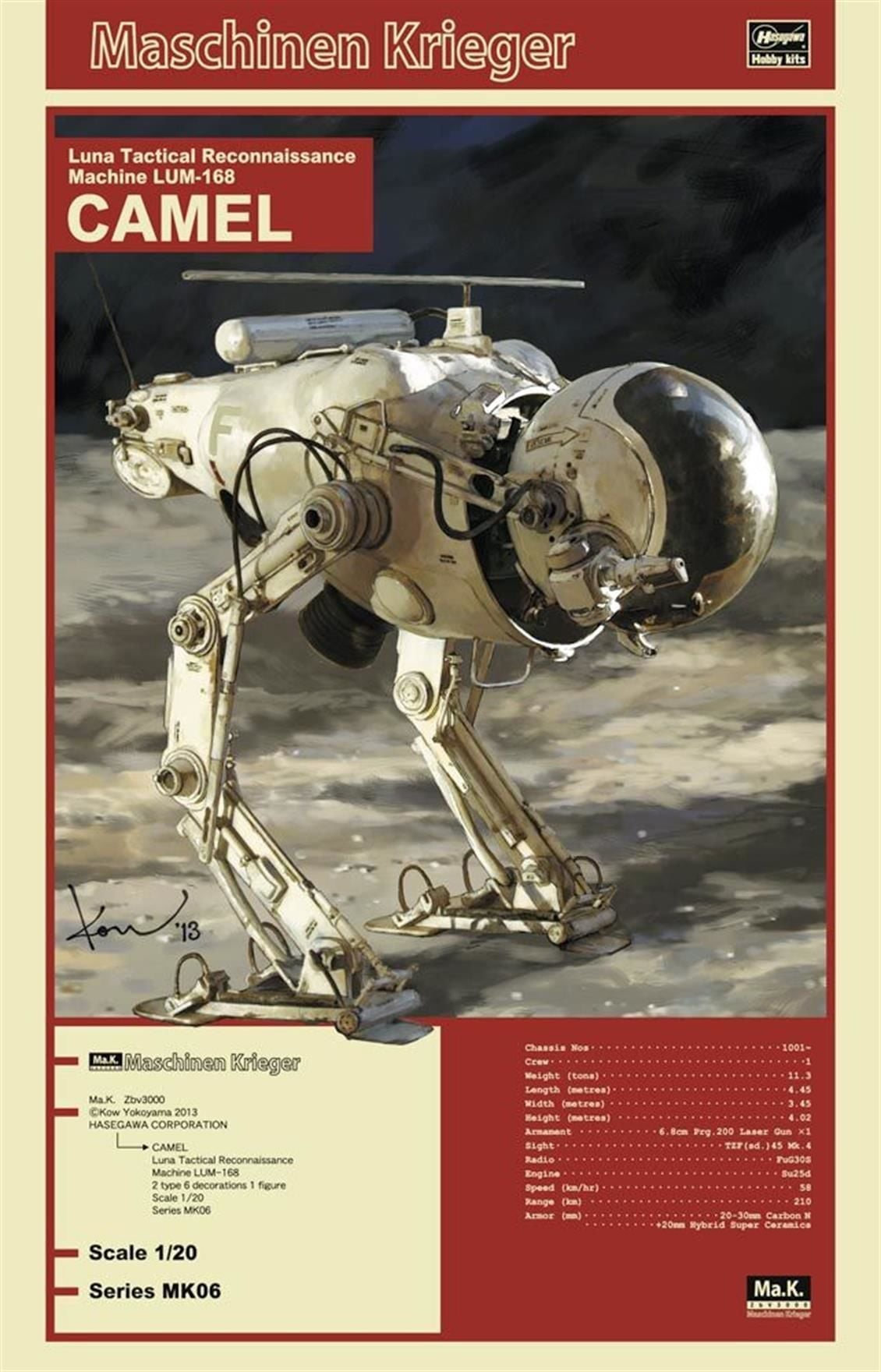 Hasegawa MK06 64006 1/20 Ölçek, Ay Taktik Keşif Makinesi (Camel), Bilim Kurgu, Plastik Model kiti