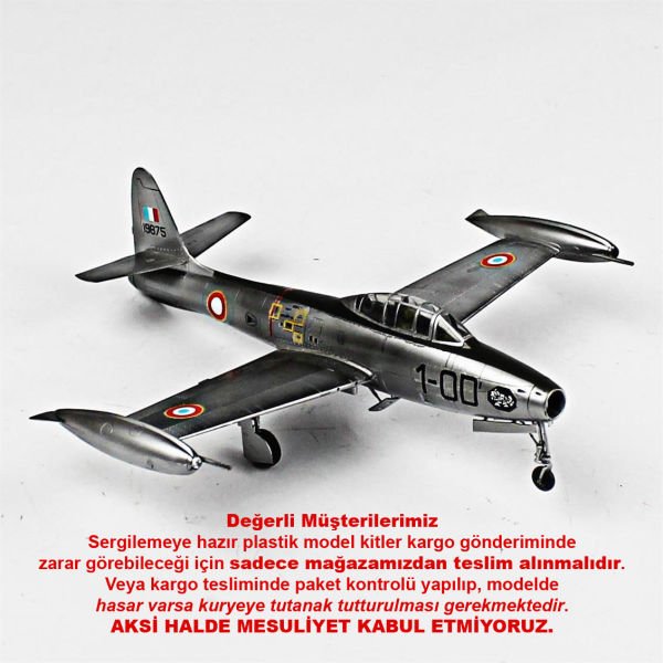 QD058 1/72 Ölçek, F-84G Thunderjet Sergilemeye Hazır Plastik Uçak Maketi