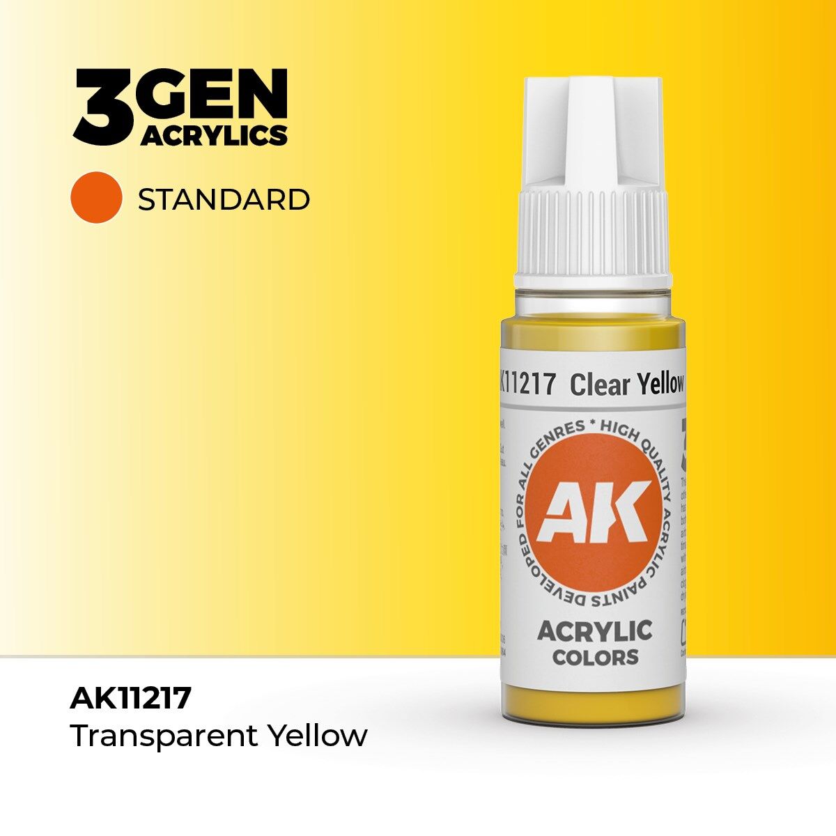 AK 11217 17 ml. Şeffaf Sarı, 3GEN Akrilik Model Boyası