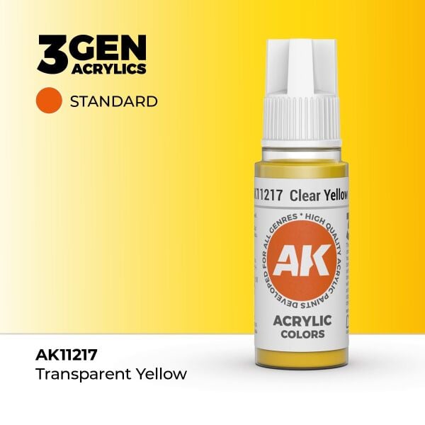 AK 11217 17 ml. Şeffaf Sarı, 3GEN Akrilik Model Boyası