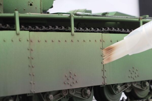 Mr.Hobby MBS-01 Boya Hazneli, Yassı ve Sivri Uçlu, Eskitme Fırçası Kalemi