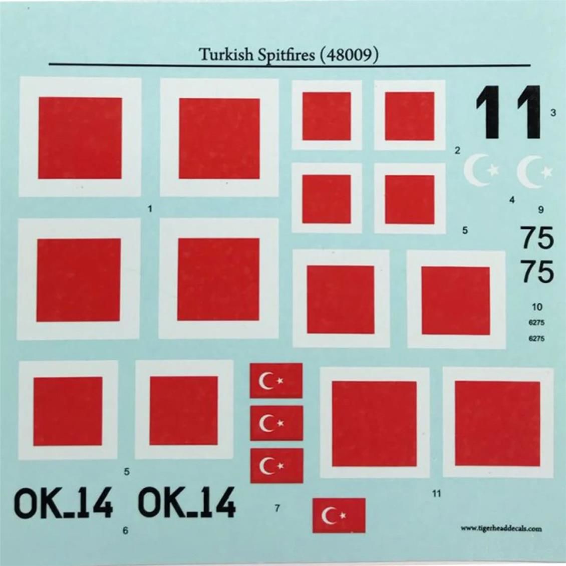 Tiger Head Decals 48009 1/48 Ölçek, Turkish Spitfires