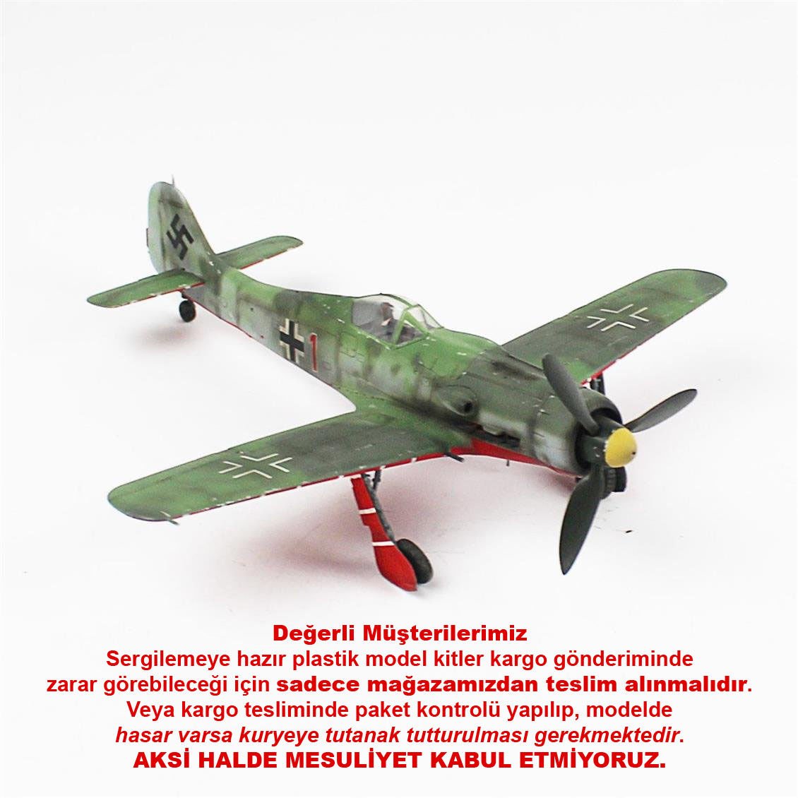 QD061 1/48 Ölçek, Focke-Wulf 190 D Sergilemeye Hazır Plastik Uçak Maketi