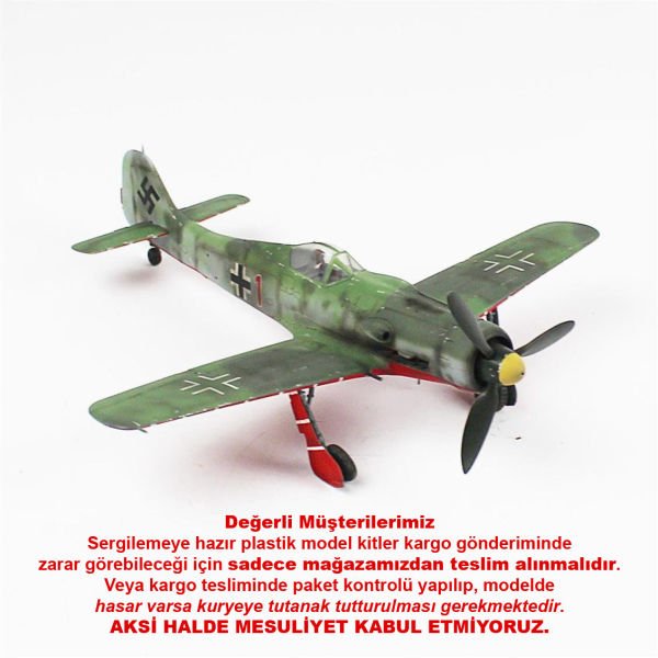 QD061 1/48 Ölçek, Focke-Wulf 190 D Sergilemeye Hazır Plastik Uçak Maketi