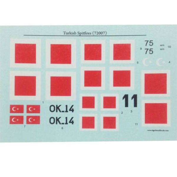 Tiger Head Decals 72007 1/72 Ölçek, Turkish Spitfires