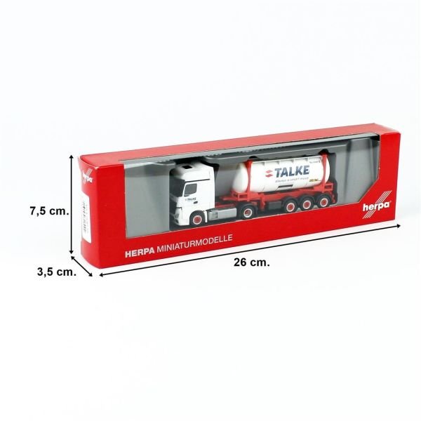 Herpa 316002 1/87 Ölçek, Mercedes-Benz Actros, Tanker Konteynerli TIR (Talke), Sergilemeye Hazır Model Araç