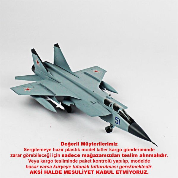 QD070 1/72 Ölçek, MIG-31 BS Foxhound Sergilemeye Hazır Plastik Uçak Maketi